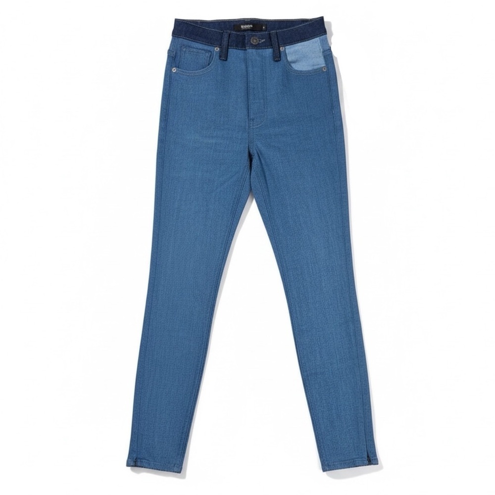 NWOT Hudson Colorblock Estilo Centerfold Extreme High-Rise Super Skinny Jeans 27